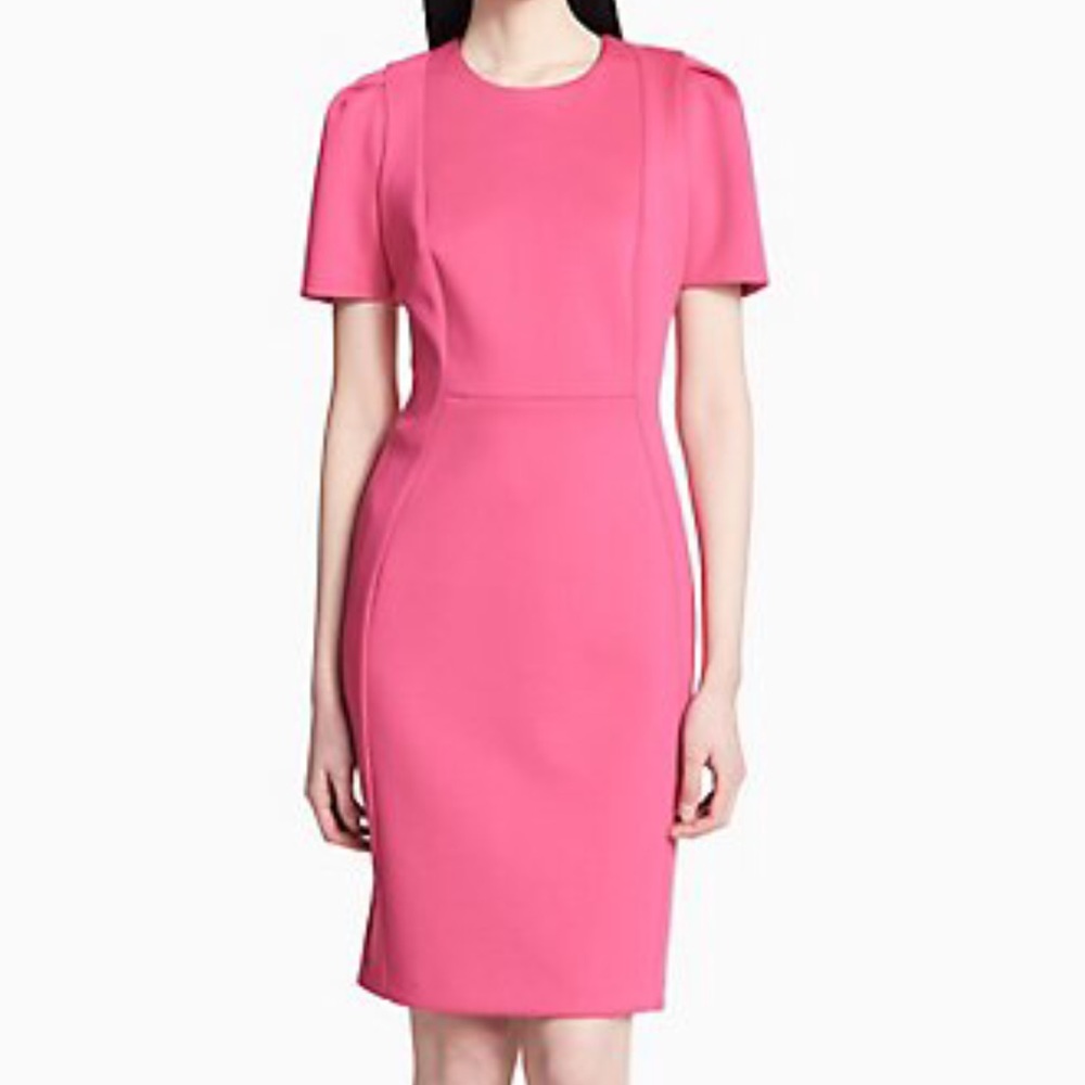 Scuba short sleeve sheath dress, Calvin Klein